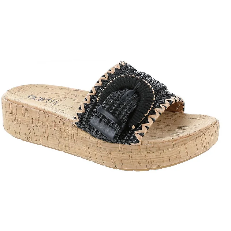 Women's Rhinestone - Embellished Open - Toe Sandals in Silver for a Glamorous Party LookEarth Womens Samsy 2 Woven Casual Slide Sandals Women's Rhinestone - Embellished Open - Toe Sandals in Silver for a Glamorous Party LookEarth Womens Samsy 2 Woven Casual Slide Sandals