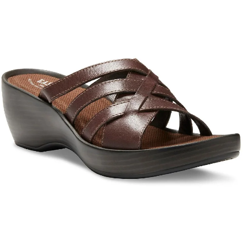 Plus Size Women's Wide - Width Platform Sandals in Black for Added Comfort and HeightEastland Womens Poppy Leather Memory Foam Wedges Plus Size Women's Wide - Width Platform Sandals in Black for Added Comfort and HeightEastland Womens Poppy Leather Memory Foam Wedges