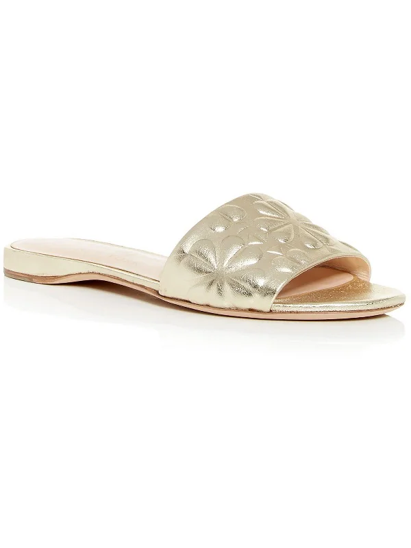 Anti - Slip Women's Sandals with a Grooved Sole in Green for Outdoor AdventuresEmmie Womens Leather Slip-On Slide Sandals Anti - Slip Women's Sandals with a Grooved Sole in Green for Outdoor AdventuresEmmie Womens Leather Slip-On Slide Sandals