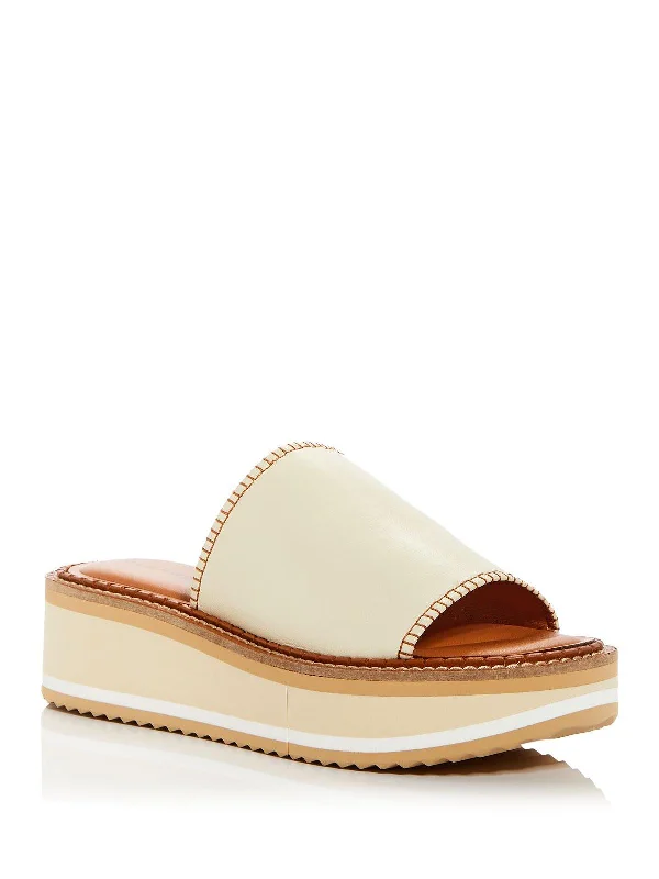 Sustainable Women's Recycled Material Sandals in Beige for Eco - Conscious ShoppersFast Womens Leather Slip On Slide Sandals