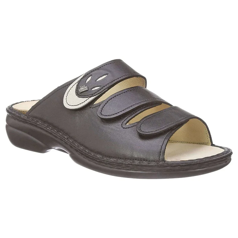 Women's Cork - Soled Espadrille Sandals with a Rope - Trimmed Upper in Navy for a Summer VibeKos Leather Women's Slip-On Sandals Women's Cork - Soled Espadrille Sandals with a Rope - Trimmed Upper in Navy for a Summer VibeKos Leather Women's Slip-On Sandals