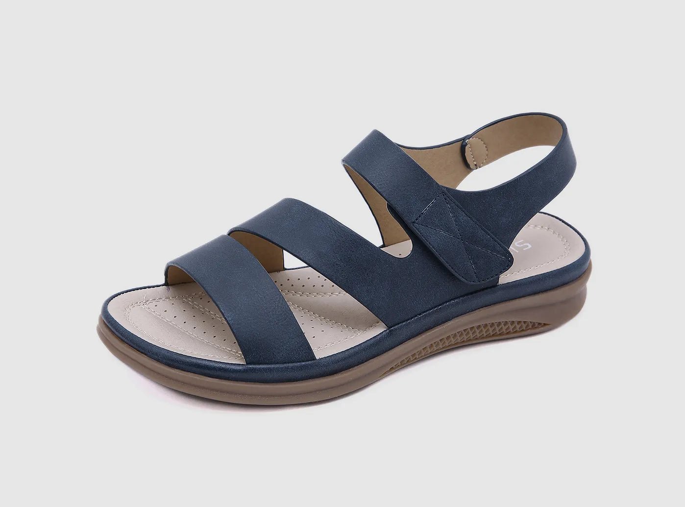 Women's Flat Slide Sandals with a Memory Foam Insole in White for All - Day ComfortFitVille Women's Flat Sandals Women's Flat Slide Sandals with a Memory Foam Insole in White for All - Day ComfortFitVille Women's Flat Sandals