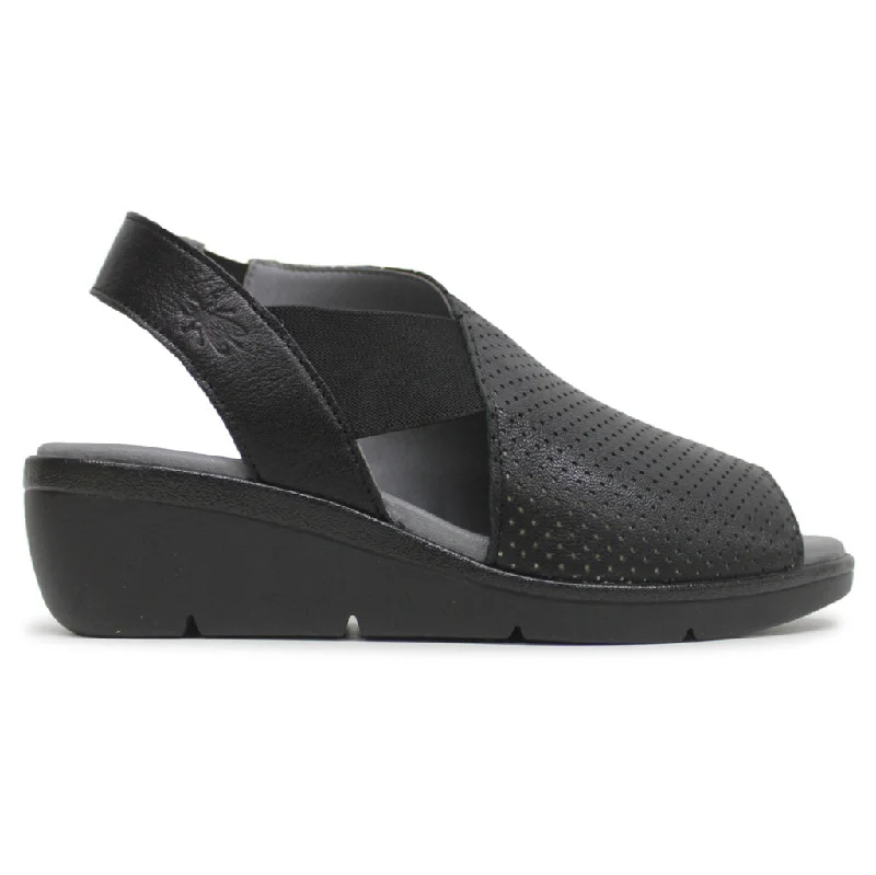 Plus Size Women's Wide - Width Platform Sandals in Black for Added Comfort and HeightNISI066FLY Leather Women's Slingback Wedge Sandals Plus Size Women's Wide - Width Platform Sandals in Black for Added Comfort and HeightNISI066FLY Leather Women's Slingback Wedge Sandals