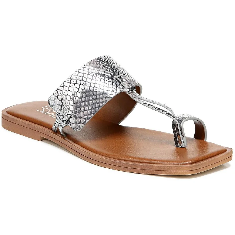 Women's Leather - Strapped Sandals with a Braided Detail in Brown for a Rustic AppealFranco Sarto Womens Milly Padded Insole Slip On Flat Sandals