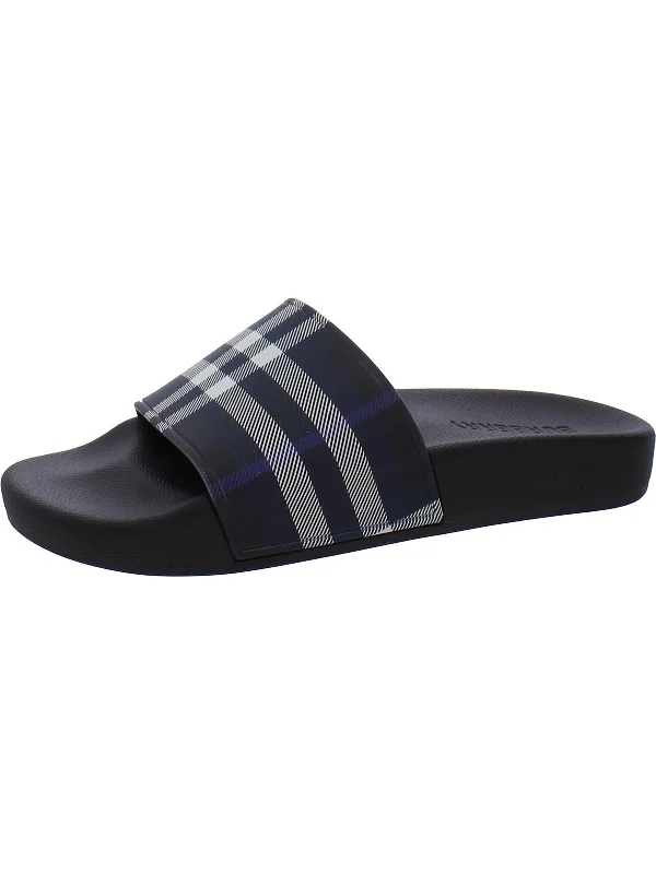 Plus Size Women's Wide - Width Platform Sandals in Black for Added Comfort and HeightFurley Womens Check Print Summer Slide Sandals Plus Size Women's Wide - Width Platform Sandals in Black for Added Comfort and HeightFurley Womens Check Print Summer Slide Sandals