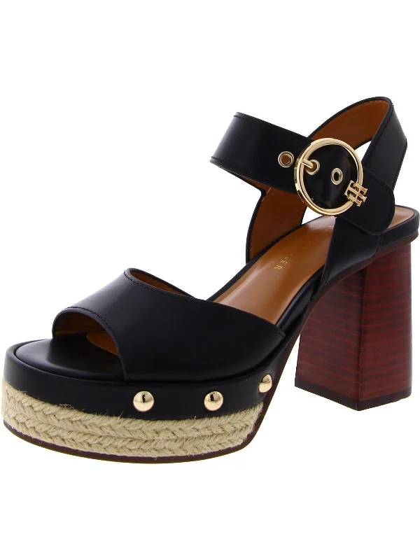 Women's Cork - Soled Espadrille Sandals with a Rope - Trimmed Upper in Navy for a Summer VibeGenita Womens Faux Leather Block Heel Platform Sandals Women's Cork - Soled Espadrille Sandals with a Rope - Trimmed Upper in Navy for a Summer VibeGenita Womens Faux Leather Block Heel Platform Sandals