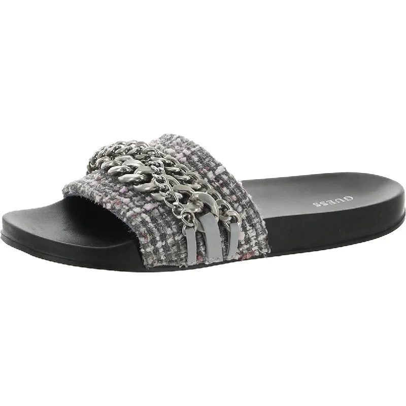 Orthopedic Women's Sandals with Arch Support in Gray for Foot HealthGuess Womens Salema Chain Knit Pool Slides Orthopedic Women's Sandals with Arch Support in Gray for Foot HealthGuess Womens Salema Chain Knit Pool Slides