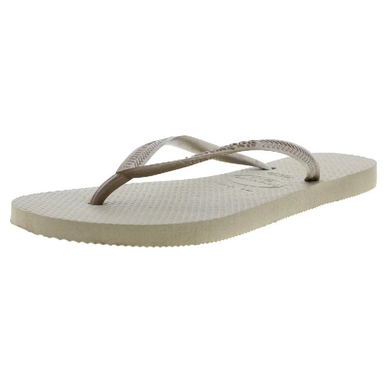 Women's Flat Slide Sandals with a Memory Foam Insole in White for All - Day ComfortHavaianas Metallic Slide Flip-Flops Women's Flat Slide Sandals with a Memory Foam Insole in White for All - Day ComfortHavaianas Metallic Slide Flip-Flops