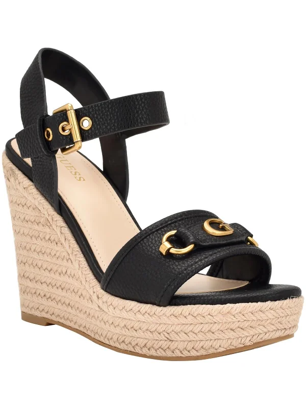 Women's Leather - Strapped Sandals with a Braided Detail in Brown for a Rustic AppealHisley Womens Faux Leather Ankle Strap Wedge Sandals Women's Leather - Strapped Sandals with a Braided Detail in Brown for a Rustic AppealHisley Womens Faux Leather Ankle Strap Wedge Sandals