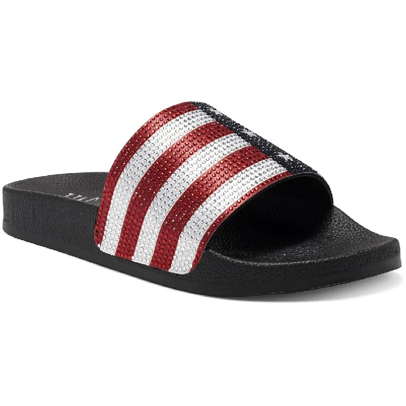 Women's Ankle - Strap Sandals with a Block Heel in Red for a Sophisticated StyleINC Womens Peymin 66 American Flag Rhinestone Pool Slides Women's Ankle - Strap Sandals with a Block Heel in Red for a Sophisticated StyleINC Womens Peymin 66 American Flag Rhinestone Pool Slides