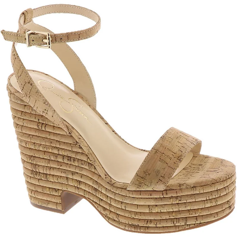 Adjustable Strap Women's Sandals with a Padded Heel in Pink for a Custom FitJessica Simpson Womens Cork Ankle Strap Wedge Sandals Adjustable Strap Women's Sandals with a Padded Heel in Pink for a Custom FitJessica Simpson Womens Cork Ankle Strap Wedge Sandals