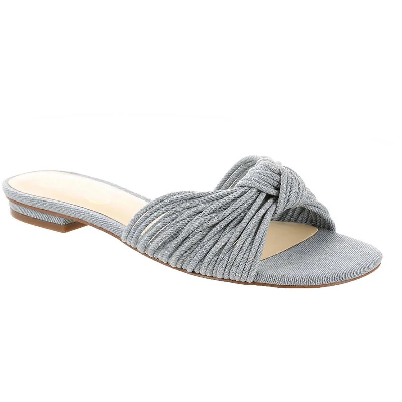 Women's Flat Slide Sandals with a Memory Foam Insole in White for All - Day ComfortJessica Simpson Womens Dydra Denim Slip-On Slide Sandals Women's Flat Slide Sandals with a Memory Foam Insole in White for All - Day ComfortJessica Simpson Womens Dydra Denim Slip-On Slide Sandals