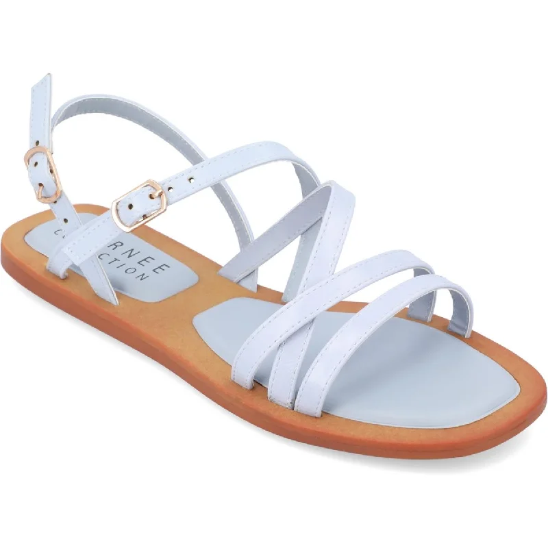 Women's Ankle - Strap Sandals with a Block Heel in Red for a Sophisticated StyleJournee Collection Womens ENNID Square toe Strappy Flatform Sandals Women's Ankle - Strap Sandals with a Block Heel in Red for a Sophisticated StyleJournee Collection Womens ENNID Square toe Strappy Flatform Sandals
