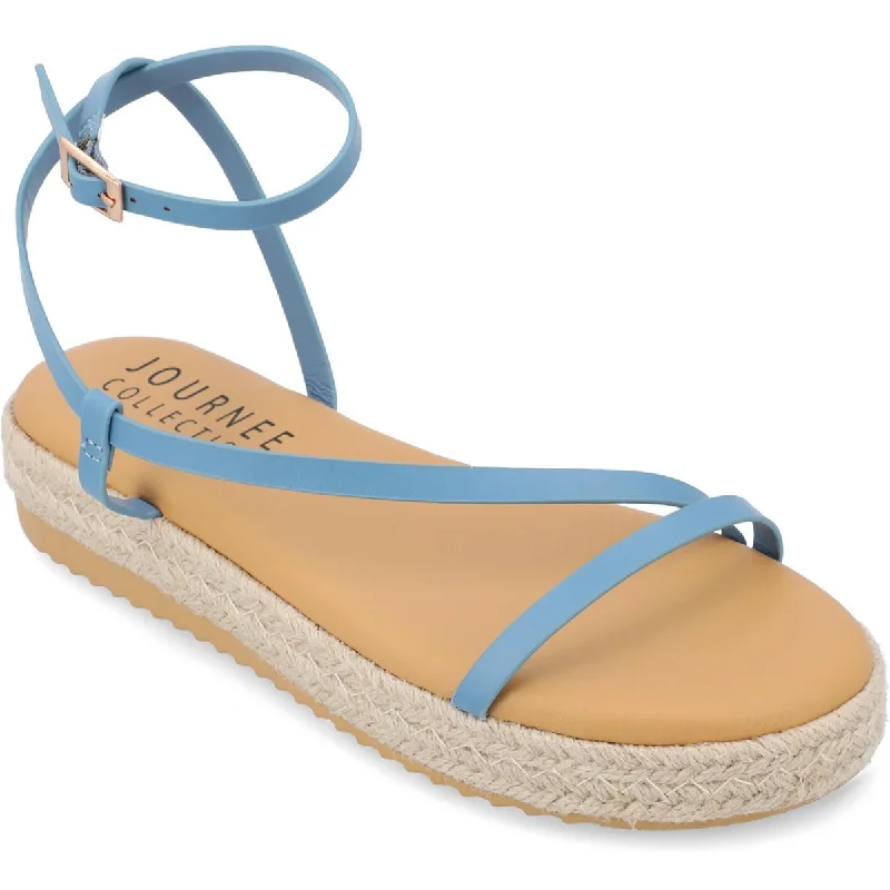 Women's Cork - Soled Espadrille Sandals with a Rope - Trimmed Upper in Navy for a Summer VibeJournee Collection Womens Odelia Faux Leather Ankle Strap Slingback Sandals Women's Cork - Soled Espadrille Sandals with a Rope - Trimmed Upper in Navy for a Summer VibeJournee Collection Womens Odelia Faux Leather Ankle Strap Slingback Sandals