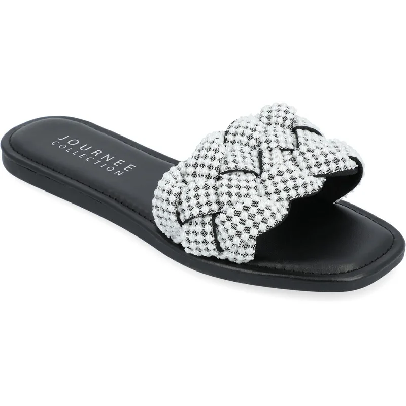 Sustainable Women's Recycled Material Sandals in Beige for Eco - Conscious ShoppersJournee Collection Womens RAILLEY Square Toe Braided Slide Sandals Sustainable Women's Recycled Material Sandals in Beige for Eco - Conscious ShoppersJournee Collection Womens RAILLEY Square Toe Braided Slide Sandals