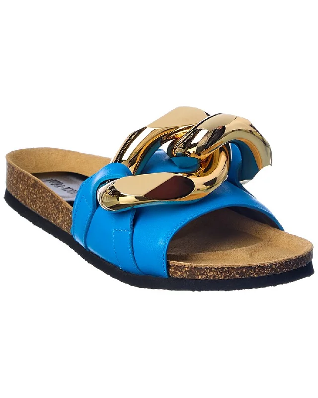 Shock - Absorbing Women's Sandals with a Soft Insole in Black for Active LifestylesJW Anderson Chain Leather Sandal Shock - Absorbing Women's Sandals with a Soft Insole in Black for Active LifestylesJW Anderson Chain Leather Sandal