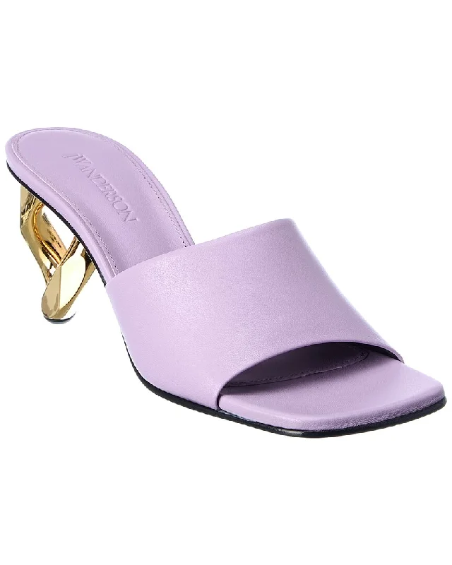 Child - Friendly Women's Sandals with a Secure Buckle in Purple for Moms on the GoJW Anderson Chain Link Leather Sandal Child - Friendly Women's Sandals with a Secure Buckle in Purple for Moms on the GoJW Anderson Chain Link Leather Sandal