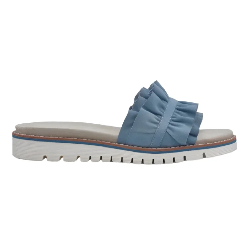 Women's Sandals with a Floral - Printed Upper in Pink for a Feminine Spring LookAra Women's Keyes Slide Sandal Cool Blue Suede Women's Sandals with a Floral - Printed Upper in Pink for a Feminine Spring LookAra Women's Keyes Slide Sandal Cool Blue Suede