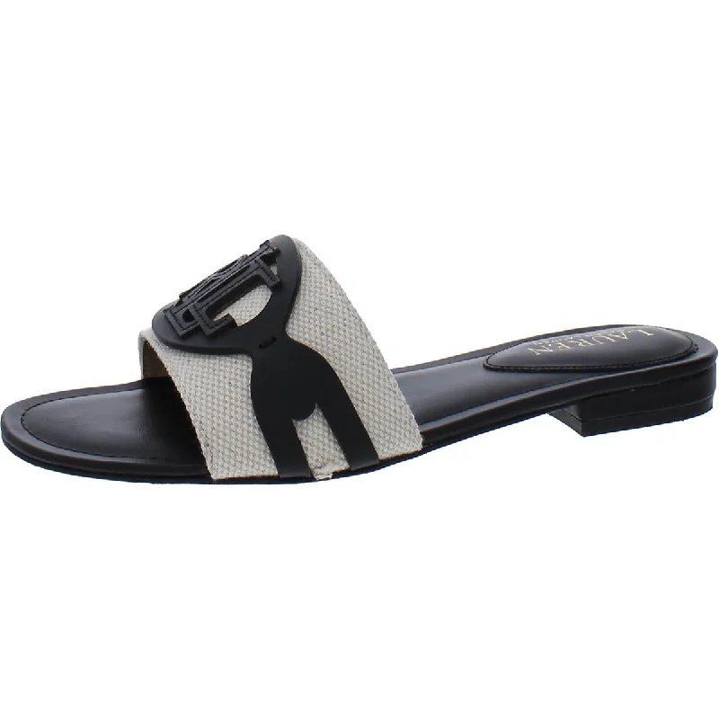 Plus Size Women's Wide - Width Platform Sandals in Black for Added Comfort and HeightLauren Ralph Lauren Womens ALEGRA Logo Slide Sandals Plus Size Women's Wide - Width Platform Sandals in Black for Added Comfort and HeightLauren Ralph Lauren Womens ALEGRA Logo Slide Sandals
