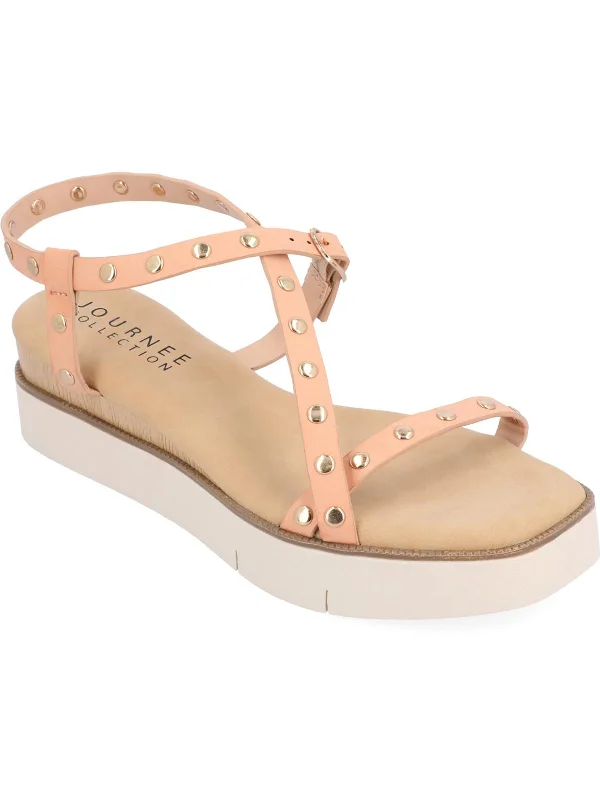 Women's Sandals with a Floral - Printed Upper in Pink for a Feminine Spring LookLindsay Womens Faux Leather Studded Slingback Sandals Women's Sandals with a Floral - Printed Upper in Pink for a Feminine Spring LookLindsay Womens Faux Leather Studded Slingback Sandals