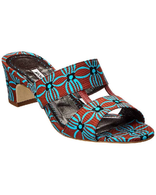 Women's Sandals with a Wedge Heel and a Tassel Detail in Orange for a Trendy LookManolo Blahnik Chus 50 Canvas Sandal Women's Sandals with a Wedge Heel and a Tassel Detail in Orange for a Trendy LookManolo Blahnik Chus 50 Canvas Sandal