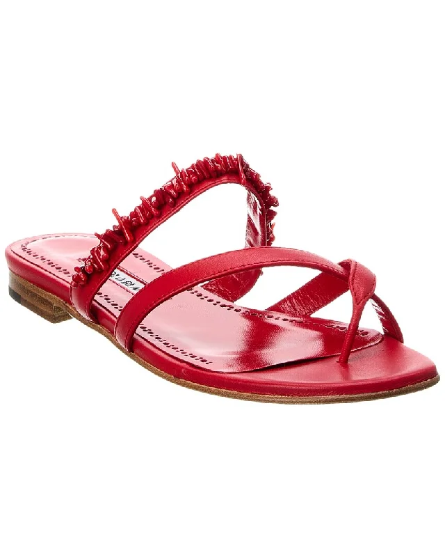Adjustable Strap Women's Sandals with a Padded Heel in Pink for a Custom FitManolo Blahnik Corasu Leather Sandal Adjustable Strap Women's Sandals with a Padded Heel in Pink for a Custom FitManolo Blahnik Corasu Leather Sandal