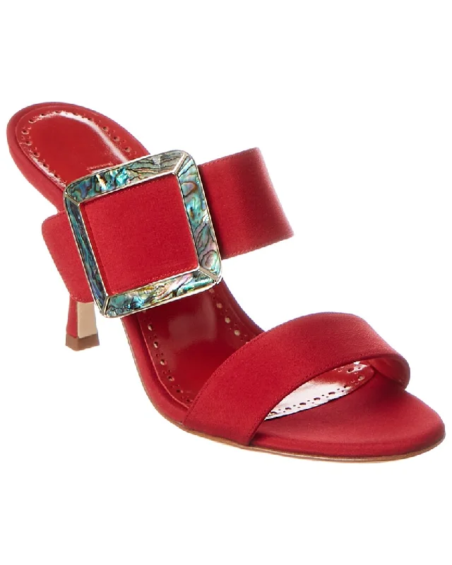 Shock - Absorbing Women's Sandals with a Soft Insole in Black for Active LifestylesManolo Blahnik Gable 90 Silk Sandal Shock - Absorbing Women's Sandals with a Soft Insole in Black for Active LifestylesManolo Blahnik Gable 90 Silk Sandal