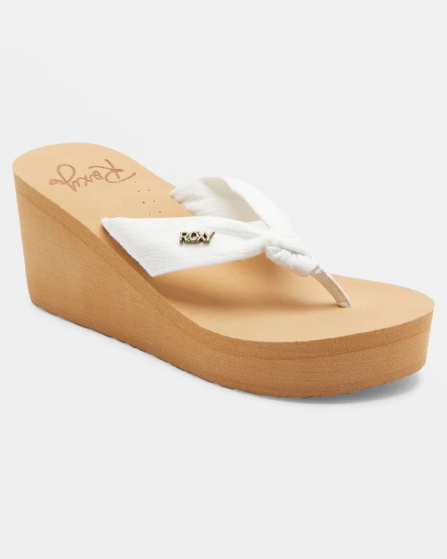 Women's Sandals with a Floral - Printed Upper in Pink for a Feminine Spring LookMellie Platform Wedge Sandals - White Women's Sandals with a Floral - Printed Upper in Pink for a Feminine Spring LookMellie Platform Wedge Sandals - White