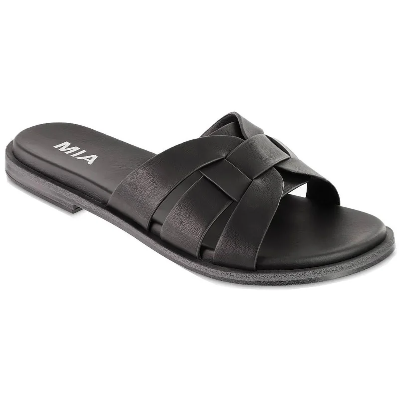 Women's Ankle - Strap Sandals with a Block Heel in Red for a Sophisticated StyleMia Womens POLIANA Faux Leather flats Flatform Sandals Women's Ankle - Strap Sandals with a Block Heel in Red for a Sophisticated StyleMia Womens POLIANA Faux Leather flats Flatform Sandals