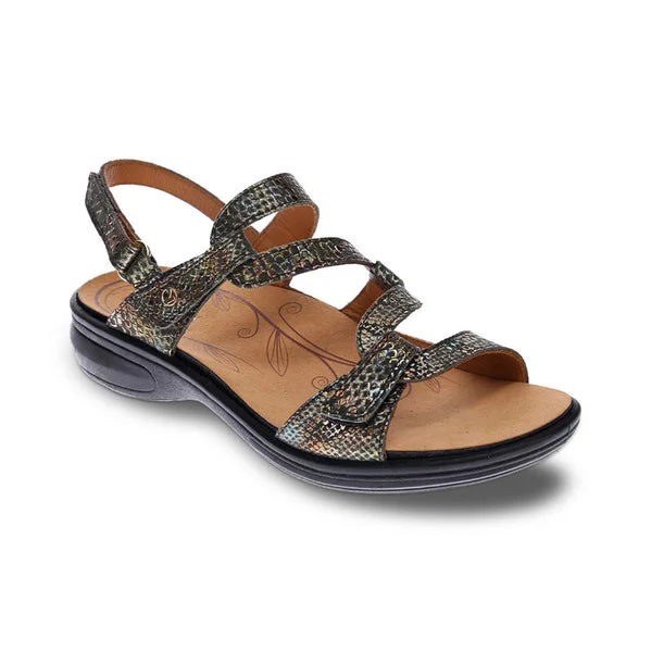 Women's Leather - Strapped Sandals with a Braided Detail in Brown for a Rustic AppealRevere Women's Miami Sandal Peacock Python Women's Leather - Strapped Sandals with a Braided Detail in Brown for a Rustic AppealRevere Women's Miami Sandal Peacock Python