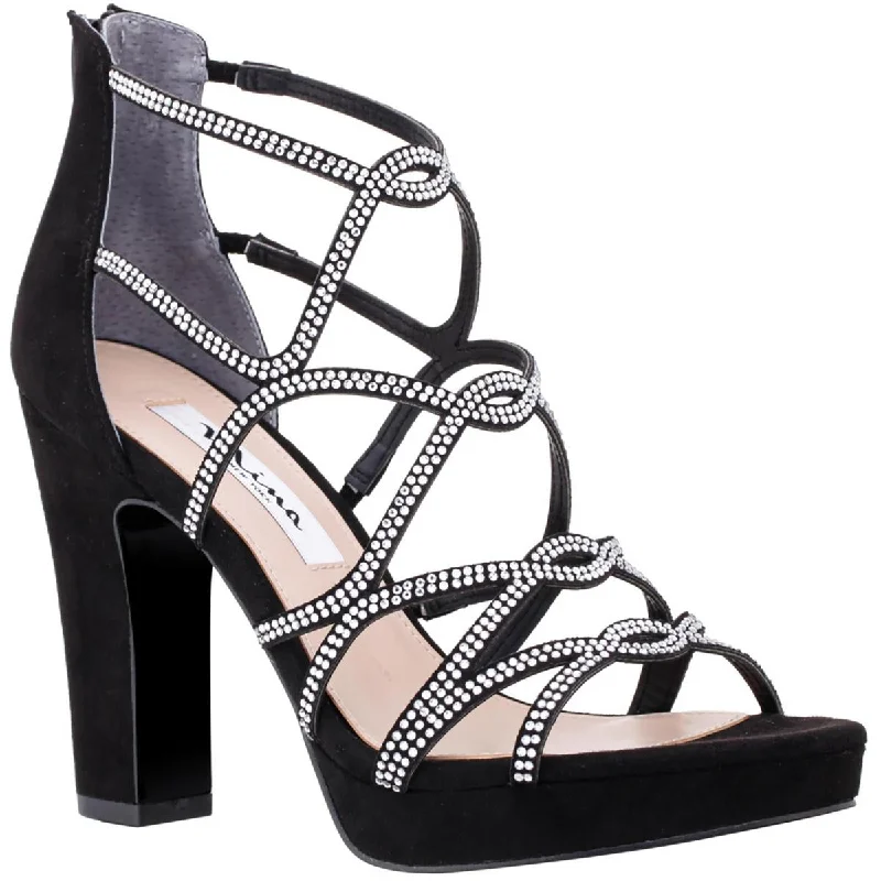 Child - Friendly Women's Sandals with a Secure Buckle in Purple for Moms on the GoNina Womens Sassie Metallic Strappy Heels Child - Friendly Women's Sandals with a Secure Buckle in Purple for Moms on the GoNina Womens Sassie Metallic Strappy Heels