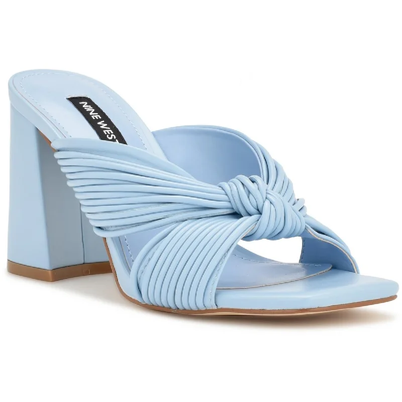 Women's Rhinestone - Embellished Open - Toe Sandals in Silver for a Glamorous Party LookNine West Womens Faux Leather Knot-Front Slide Sandals Women's Rhinestone - Embellished Open - Toe Sandals in Silver for a Glamorous Party LookNine West Womens Faux Leather Knot-Front Slide Sandals