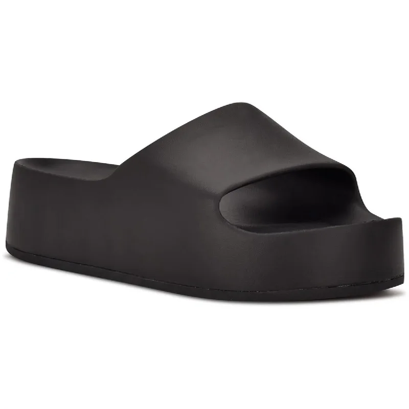 Waterproof Women's Rubber Beach Sandals with Arch Support in Blue for Water ActivitiesNine West Womens Pool 3 Flatform Cushioned Footbed Pool Slides Waterproof Women's Rubber Beach Sandals with Arch Support in Blue for Water ActivitiesNine West Womens Pool 3 Flatform Cushioned Footbed Pool Slides