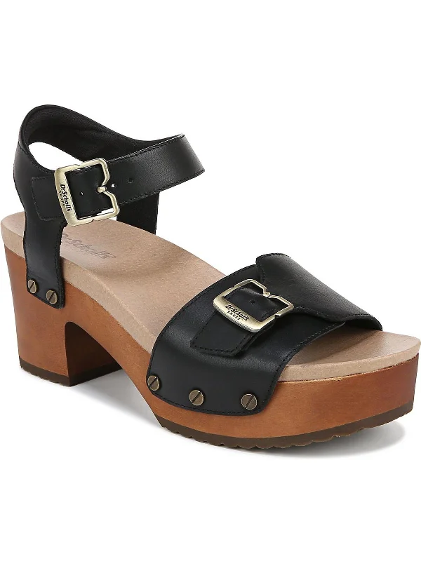 Sustainable Women's Recycled Material Sandals in Beige for Eco - Conscious ShoppersOriginal Love Womens Leather Slip On Block Heel