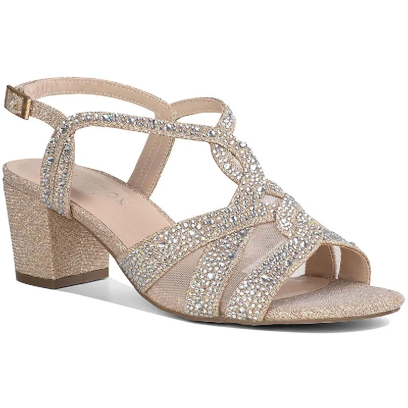 Women's Rhinestone - Embellished Open - Toe Sandals in Silver for a Glamorous Party LookParadox London Womens Nadia Embellished Ankle Strap Heels