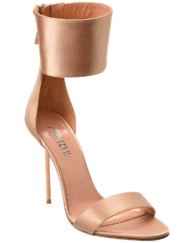 Adjustable Strap Women's Sandals with a Padded Heel in Pink for a Custom FitParis Texas Vanessa Satin Sandal Adjustable Strap Women's Sandals with a Padded Heel in Pink for a Custom FitParis Texas Vanessa Satin Sandal