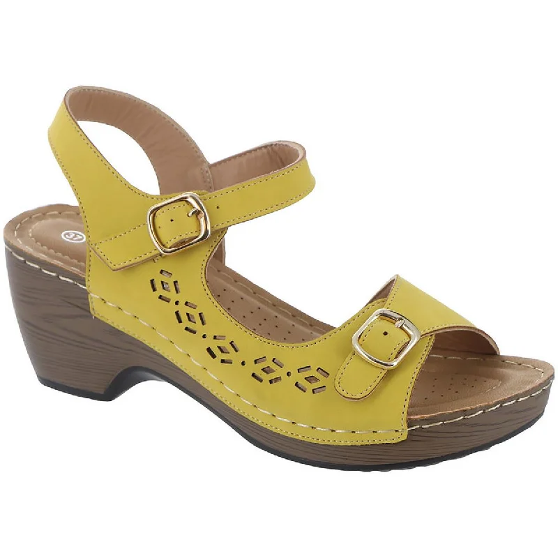 Women's Sandals with a Glitter - Coated Strap in Gold for a Sparkly Summer OutfitPatrizia by Spring Step Womens Shantay Faux Leather Perforated Wedge Sandals Women's Sandals with a Glitter - Coated Strap in Gold for a Sparkly Summer OutfitPatrizia by Spring Step Womens Shantay Faux Leather Perforated Wedge Sandals