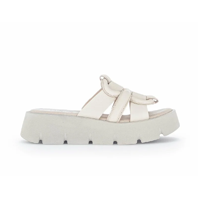 Plus Size Women's Wide - Width Platform Sandals in Black for Added Comfort and HeightGabor Women's Sandal White / Beige Leather Plus Size Women's Wide - Width Platform Sandals in Black for Added Comfort and HeightGabor Women's Sandal White / Beige Leather