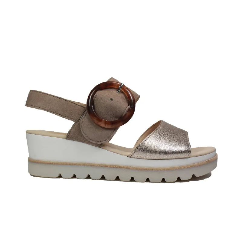 Sustainable Women's Recycled Material Sandals in Beige for Eco - Conscious ShoppersGabor Women's Yeo Leather Wedge Sandal Purder Rabbit Sustainable Women's Recycled Material Sandals in Beige for Eco - Conscious ShoppersGabor Women's Yeo Leather Wedge Sandal Purder Rabbit