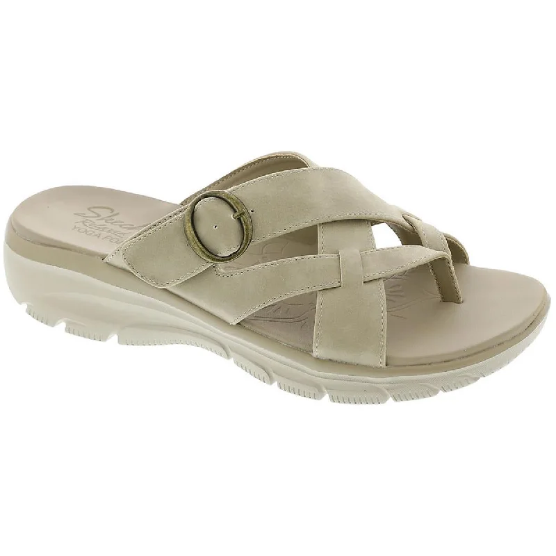 Child - Friendly Women's Sandals with a Secure Buckle in Purple for Moms on the GoSkechers Womens Easy Going Sundown Faux Leather Cushioned Footbed Slide Sandals Child - Friendly Women's Sandals with a Secure Buckle in Purple for Moms on the GoSkechers Womens Easy Going Sundown Faux Leather Cushioned Footbed Slide Sandals