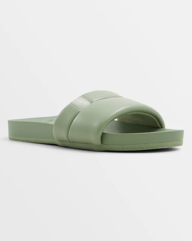 Shock - Absorbing Women's Sandals with a Soft Insole in Black for Active LifestylesSlipin Slide Sandals - Oil Green Shock - Absorbing Women's Sandals with a Soft Insole in Black for Active LifestylesSlipin Slide Sandals - Oil Green