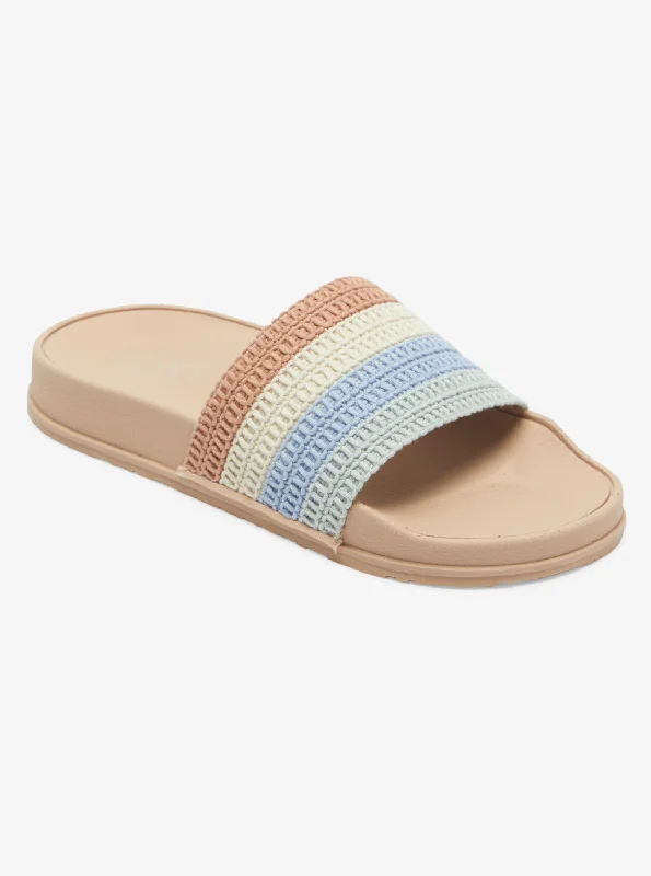 Plus Size Women's Wide - Width Platform Sandals in Black for Added Comfort and HeightSlippy Crochet Sandals - Light Blue/Brown Plus Size Women's Wide - Width Platform Sandals in Black for Added Comfort and HeightSlippy Crochet Sandals - Light Blue/Brown