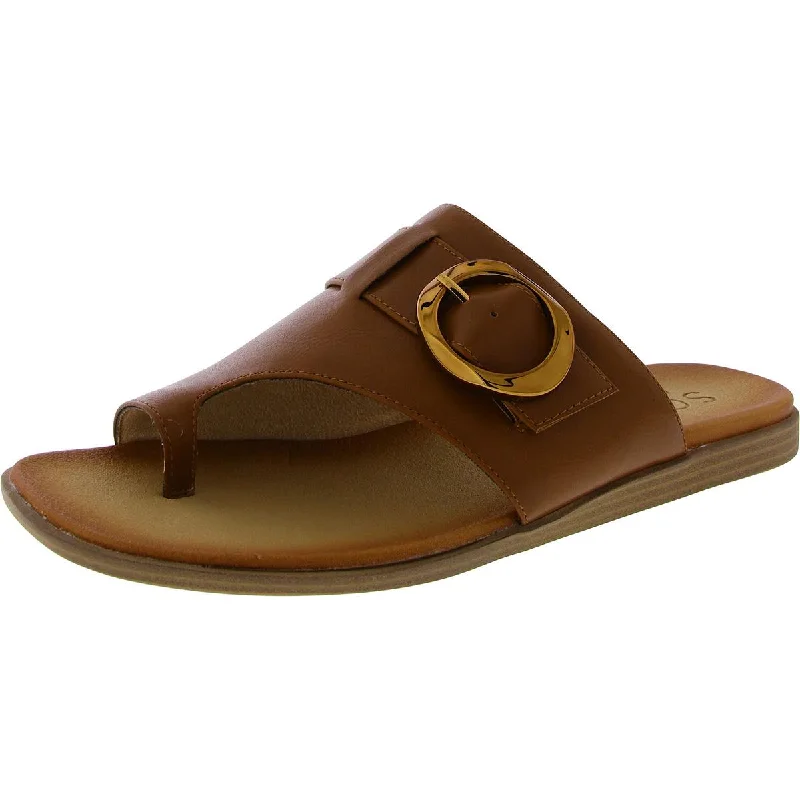 Sustainable Women's Recycled Material Sandals in Beige for Eco - Conscious ShoppersSOUL Naturalizer Womens JOANIE Square toe Buckle Thong Sandals