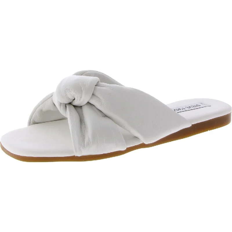 Women's Flat Slide Sandals with a Memory Foam Insole in White for All - Day ComfortSteve Madden Womens Leather Slip On Slide Sandals Women's Flat Slide Sandals with a Memory Foam Insole in White for All - Day ComfortSteve Madden Womens Leather Slip On Slide Sandals