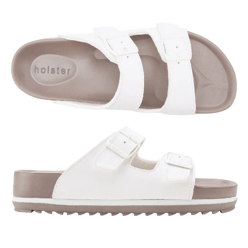 Shock - Absorbing Women's Sandals with a Soft Insole in Black for Active LifestylesStride - White Shock - Absorbing Women's Sandals with a Soft Insole in Black for Active LifestylesStride - White