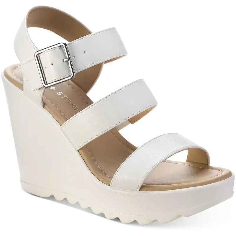 Anti - Slip Women's Sandals with a Grooved Sole in Green for Outdoor AdventuresSun + Stone Womens Siennaa Faux Leather Strappy Wedge Heels Anti - Slip Women's Sandals with a Grooved Sole in Green for Outdoor AdventuresSun + Stone Womens Siennaa Faux Leather Strappy Wedge Heels