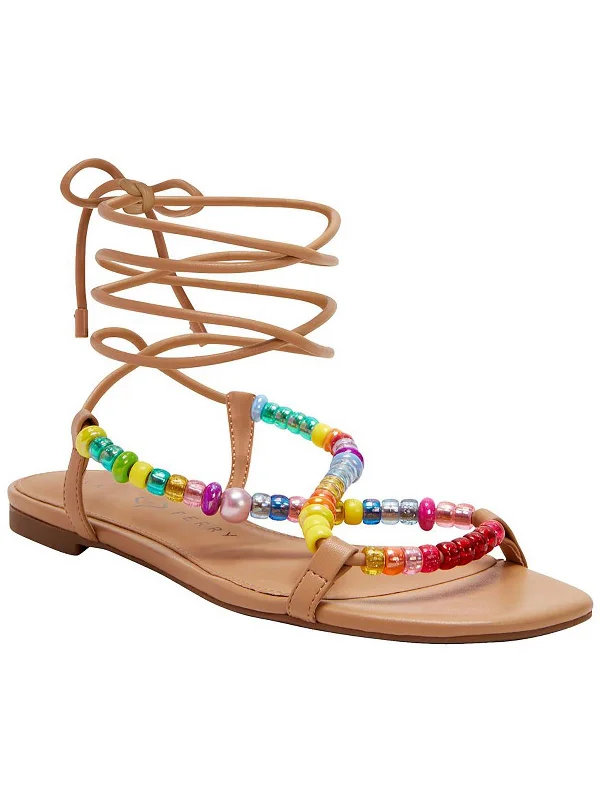 Lightweight Women's Mesh - Paneled Sandals in Yellow for BreathabilityThe Halie Bead Womens Beaded Ankle Tie Slide Sandals Lightweight Women's Mesh - Paneled Sandals in Yellow for BreathabilityThe Halie Bead Womens Beaded Ankle Tie Slide Sandals