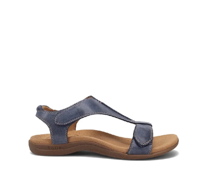 Elastic - Strap Women's Sandals with a Padded Toe in Teal for Easy On - and - OffTaos Women's The Show Flat Sandal Dark Blue
