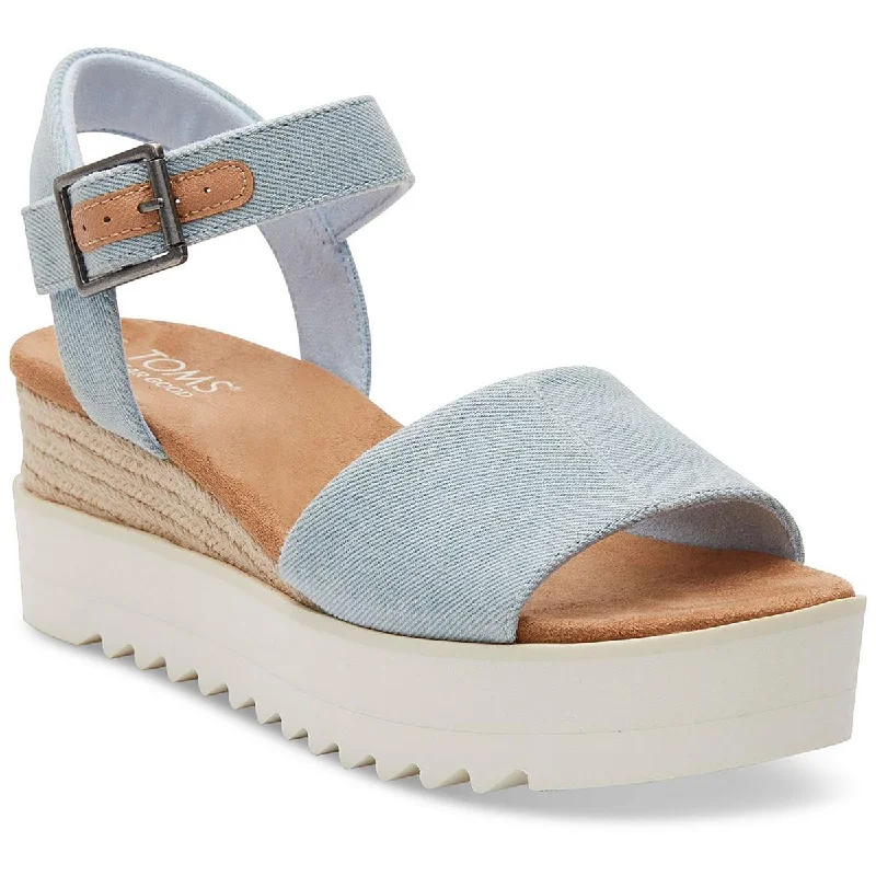 Women's Ankle - Strap Sandals with a Block Heel in Red for a Sophisticated StyleToms Womens Diana Woven Ankle Strap Wedge Sandals Women's Ankle - Strap Sandals with a Block Heel in Red for a Sophisticated StyleToms Womens Diana Woven Ankle Strap Wedge Sandals