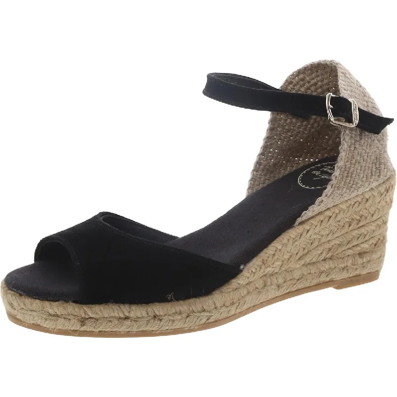 Shock - Absorbing Women's Sandals with a Soft Insole in Black for Active LifestylesToni Pons Womens Suede Ankle Strap Wedge Sandals Shock - Absorbing Women's Sandals with a Soft Insole in Black for Active LifestylesToni Pons Womens Suede Ankle Strap Wedge Sandals